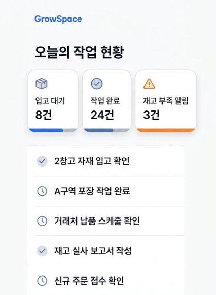 사내용 앱 대시보드 화면 예시