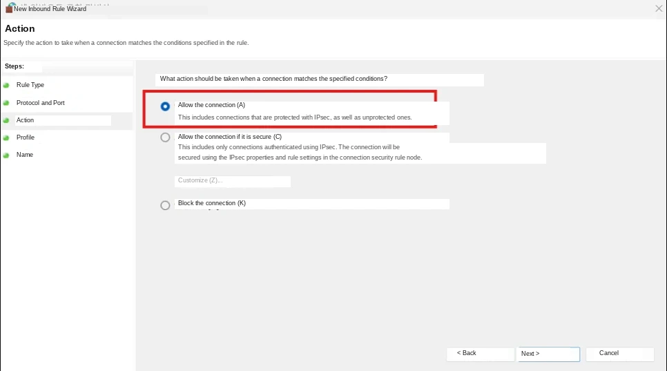 MQTT Server Installation and Environment Setup – Firewall Rule Addition Screen 7