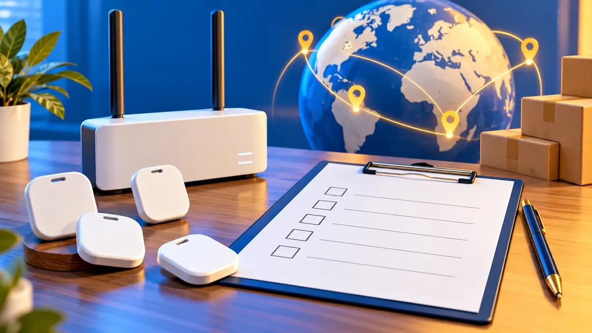 UWB evaluation hardware beside a quotation requirements checklist
