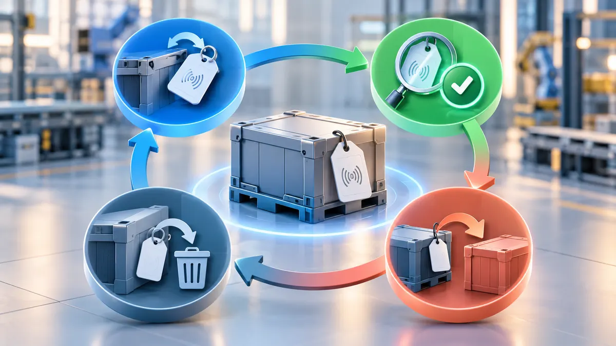 Proposed tag assignment lifecycle for integration with warehouse or production records